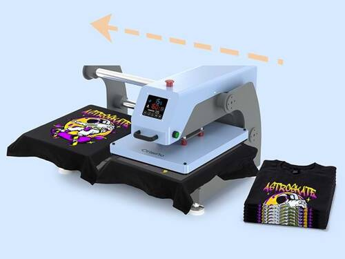 OtterPro Zwei-Stationen-Pneumatik-Flachbettpresse - Blau