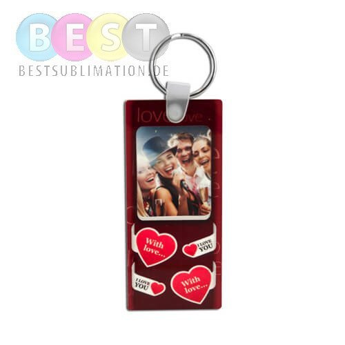 Schlüsselanhänger, Kunststoff, Rechteck, für den Sublimationsdruck