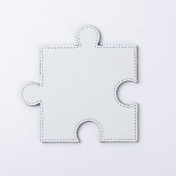 Tassenuntersetzer, Puzzleteil, Kunstleder, Weiß, für die Sublimation