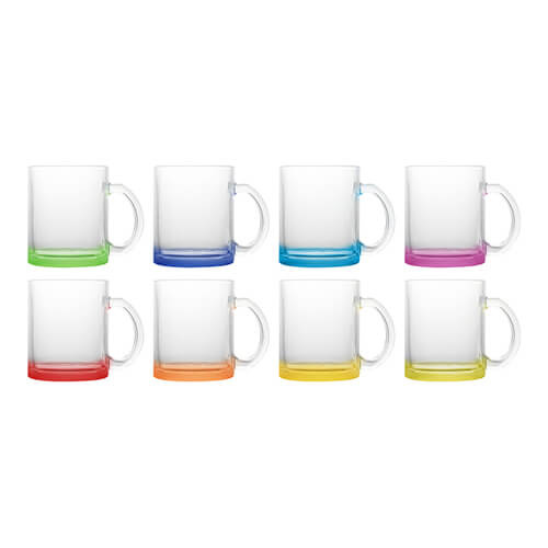 Tasse 330 ml, Glas, Hellblauer Boden, für die Sublimation