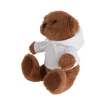 Plüschtier, Teddy, 20 cm, mit T-Shirt, Dunkelbraun, für den Sublimationsdruck 
