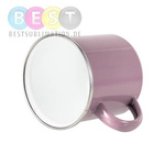 Becher 360 ml, Metall, emailliert, rosa, für die Sublimation