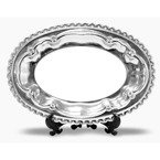 Teller 24,5 x 17 cm, Ellipse, Metall, mit Standfuß, für den Sublimationsdruck