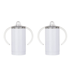 Becher, Auslaufsicher, 400 ml, 2 Stück, Edelstahl, Weiß, für den Sublimationsdruck.
