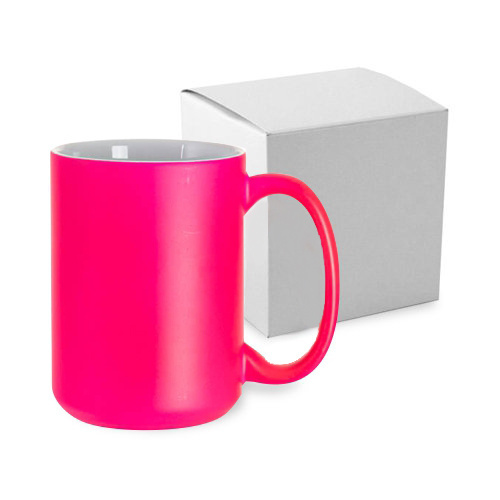 Tasse, Max, Fluo Color, Rosa, matt, mit Box, für die Sublimation - KAR5