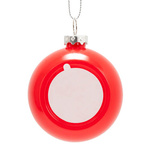 Christbaum-Anhänger, Ø 6 cm, Rot, glänzend, für den Sublimationsdruck