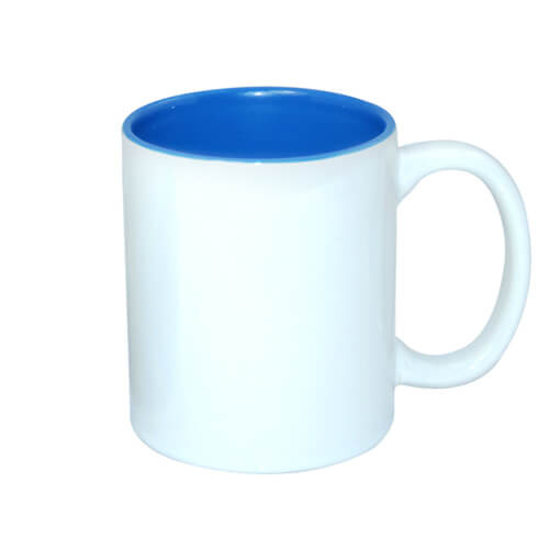 Tasse 330ml, A+, meeresblaue Innenseite, für die Sublimation