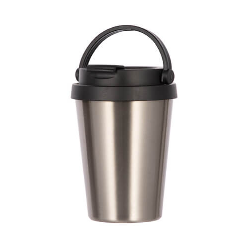 Becher, 350 ml, Edelstahl, Silber, für den Sublimationsdruck.