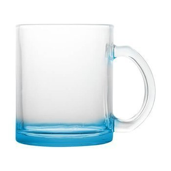 Tasse 330 ml, Glas, Hellblauer Boden, für die Sublimation