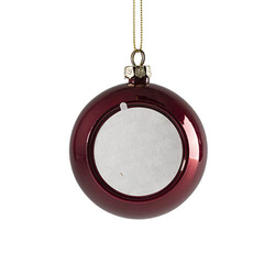 Christbaumkugel, Kunststoff, Ø 8 cm, Rot, für den Sublimationsdruck