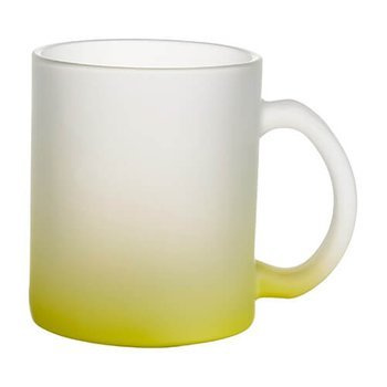 Tasse 330ml, Glas, satiniert, Limonengelb, für die Sublimation