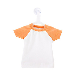 Mini-T-Shirt, Aufhänger mit Saugnapf, Orange, für den Sublimationsdruck
