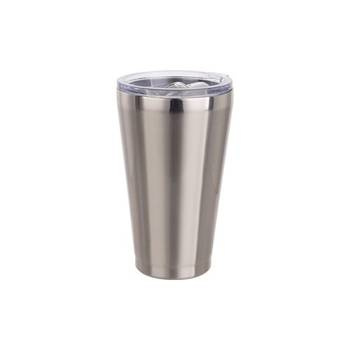 Tumbler-Becher, 450 ml, Rostfreier Stahl, mit Deckel, Silber, für den Sublimationsdruck.