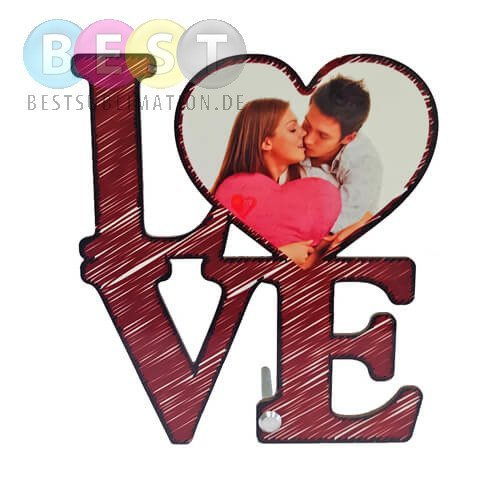 Foto-Rahmen, MDF, 17,6 x 20 cm, Love, für den Sublimationsdruck.