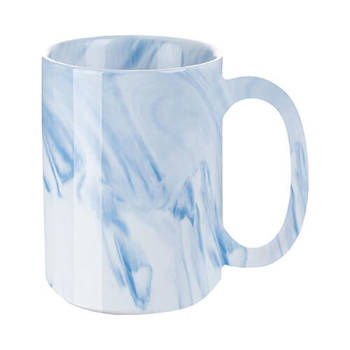 Tasse 450 ml, Marmordesign, Blau, für die Sublimation