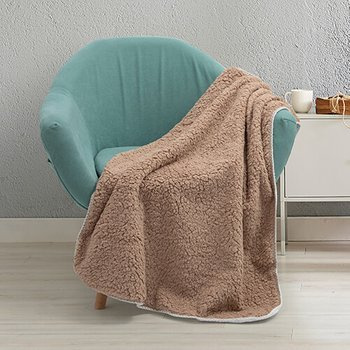 Minky Decke, mit Sherpa-Futter, Khaki, für den Sublimationsdruck