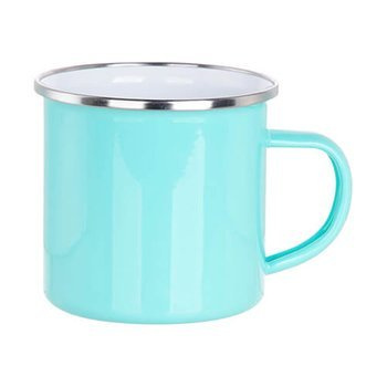 Becher 360 ml, Metall, emailliert, minzgrün, für die Sublimation