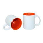 Tasse 330ml, A+, orangene Innenseite, für die Sublimation