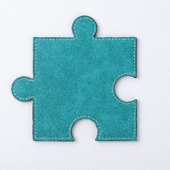 Tassenuntersetzer, Puzzleteil, Kunstleder, Grün, für die Sublimation