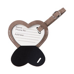 Gepäckmarke, Herz, Kunstleder, Grau, für die Sublimation