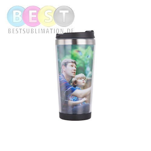Tumbler, 450 ml, Edelstahl, mit Foto-Einlage, für den Sublimationsdruck