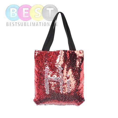 Tasche mit roten Pailletten, 35 x 38 cm, für den Sublimationsdruck