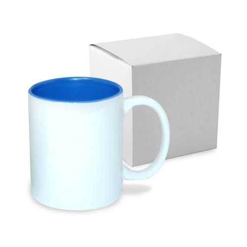 Tasse 330ml, A+, meeresblaue Innenseite, mit Box, für die Sublimation