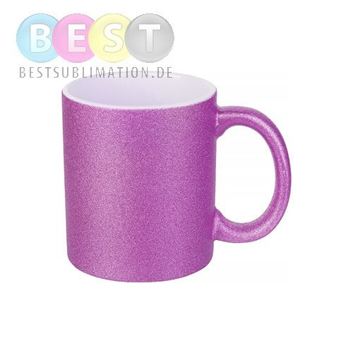 Tasse, mit Brokat, Violett, für die Sublimation