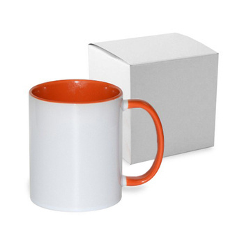 Tasse 330ml FUNNY, A+, Orange, mit Box, für die Sublimation