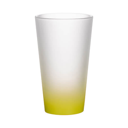 Glas, 450 ml, satiniert, Limonengelb, für die Sublimation