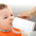 Becher, Auslaufsicher, 400 ml, 2 Stück, Edelstahl, Weiß, für den Sublimationsdruck.