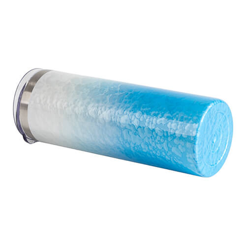 Becher, 600 ml, 3D Puff Cloud, Weiß-Hellblau, für die Sublimation