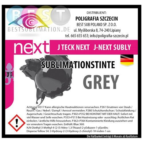 J-Next Sublimationstinte, GREY, J-Teck, 1000 ml