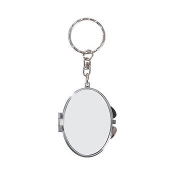 Schlüsselanhänger, Klappspiegel, Oval, für den Sublimationsdruck.