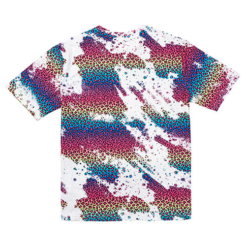 T-Shirt, Cotton-Like Bleached Leopard Wild Purple, für den Sublimationsdruck