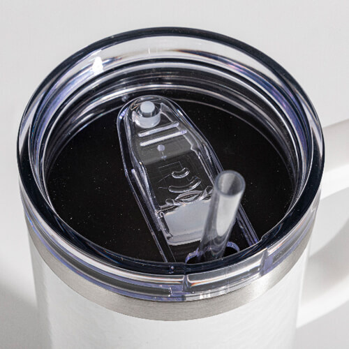 Becher, 1200 ml, 3D Puff Cloud, Weiß, für die Sublimation