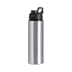 Trinkflasche, Aluminium, 750 ml, Silber, Mit Griff und Verschluss aus Kunststoff, für den Sublimationsdruck
