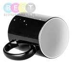 Zaubertasse 330ml, Gravur "Happy Birthday", Schwarz, für die Sublimation