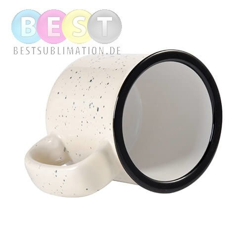 Becher 400 ml, Keramik, emailliert, Beige, für die Sublimation