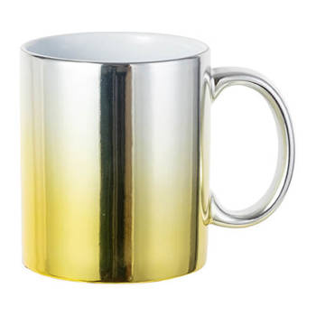 Tasse 330 ml, Plattiert, Silber-goldener Farbverlauf, für die Sublimation