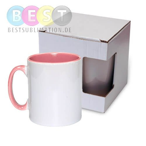 Tasse 300ml, FUNNY,  A+, Rosa, mit Box, für die Sublimation