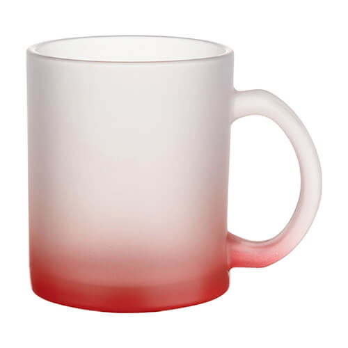 Tasse 330ml, Glas, satiniert, Rot, für die Sublimation