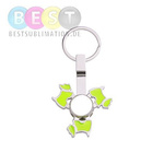 Schlüsselanhänger, Metall, Spinner, "Dog", Grün, für den Sublimationsdruck