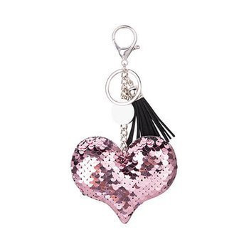 Schlüsselanhänger, Herz, Rosa, für den Sublimationsdruck.