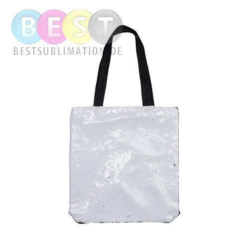 Tasche mit weißen Pailletten, 35 x 38 cm, für den Sublimationsdruck