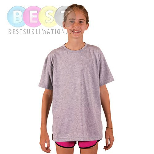 T-Shirt, für Teenager, Basic, Kurzärmlig, Grau, für den Sublimationsdruck