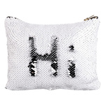 Kosmetiktasche, mit weißen Pailletten, für den Sublimationsdruck